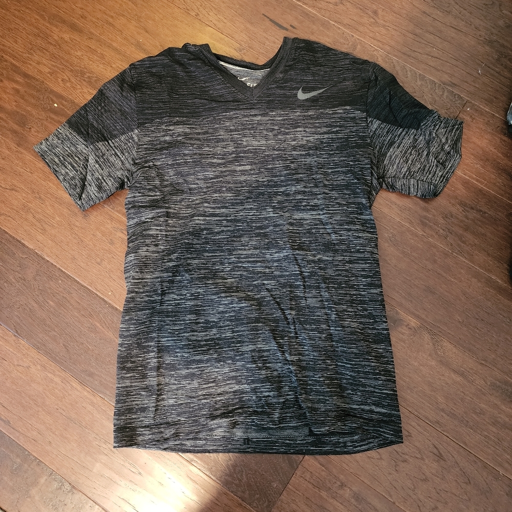 Nike Pro Training V-neck Shirt Heathered Black